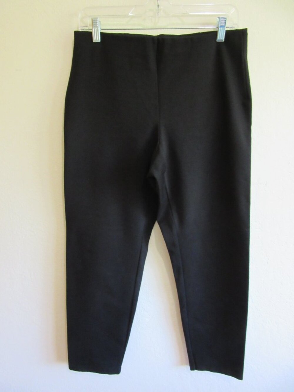 EILEEN FISHER Black Stretch PM Pull On Business Travel Pants Trousers